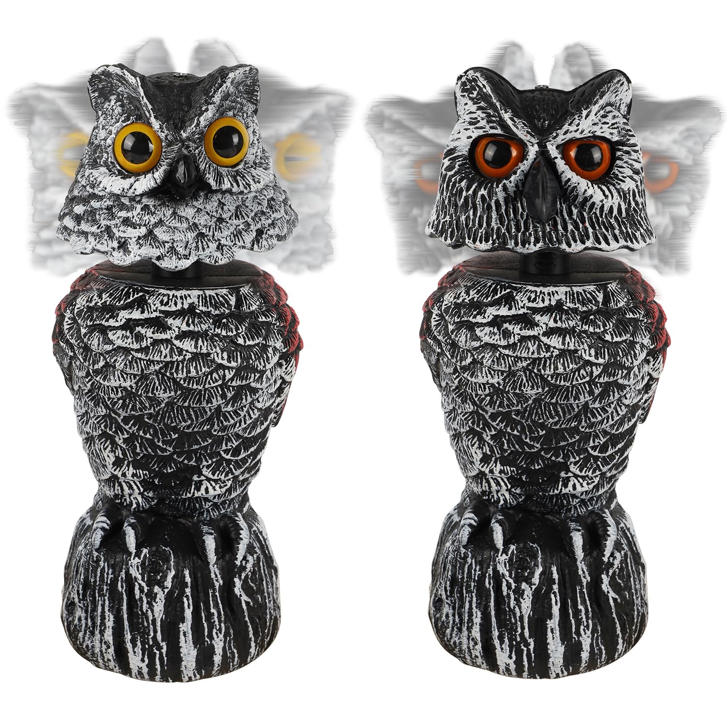 Hausse 2 Pack Owl Decoy Scarecrow front view