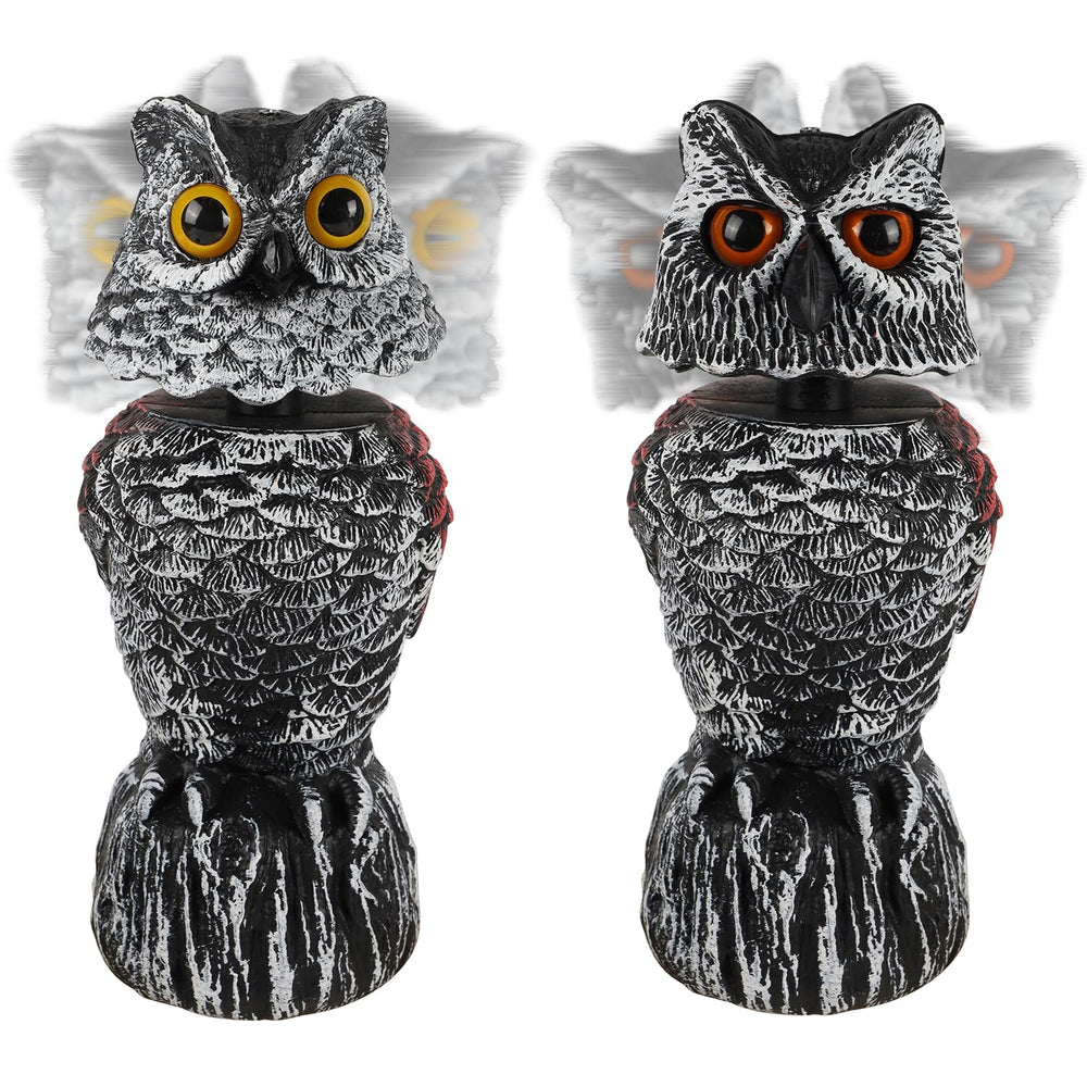 Hausse 2 Pack Owl Decoy Scarecrow front view