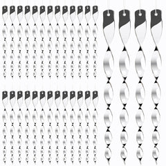 Hausse 30 Pack Bird Deterrents shiny silver reflective rods front view
