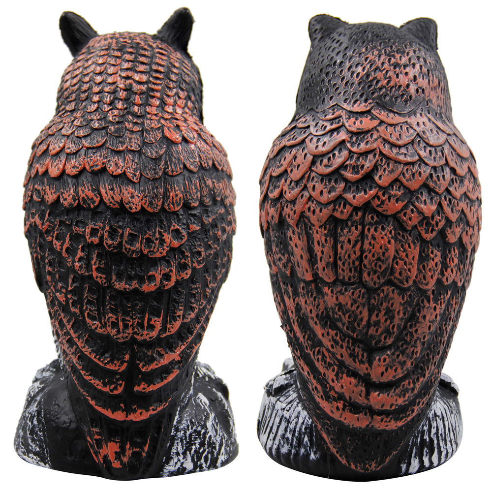 Hausse Horned Owl Decoy set against a garden backdrop