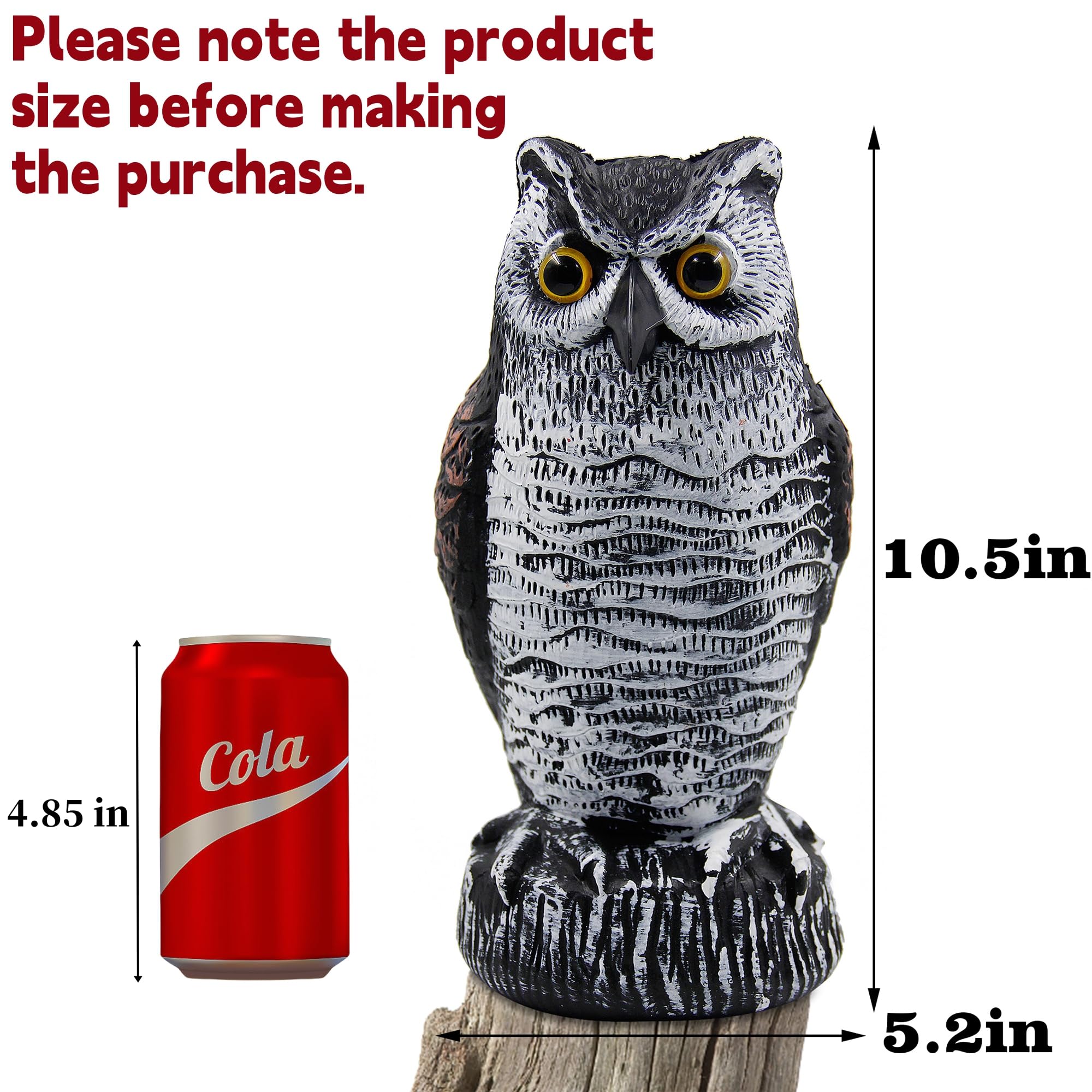Hausse Horned Owl Decoy side view showcasing detailed feathers