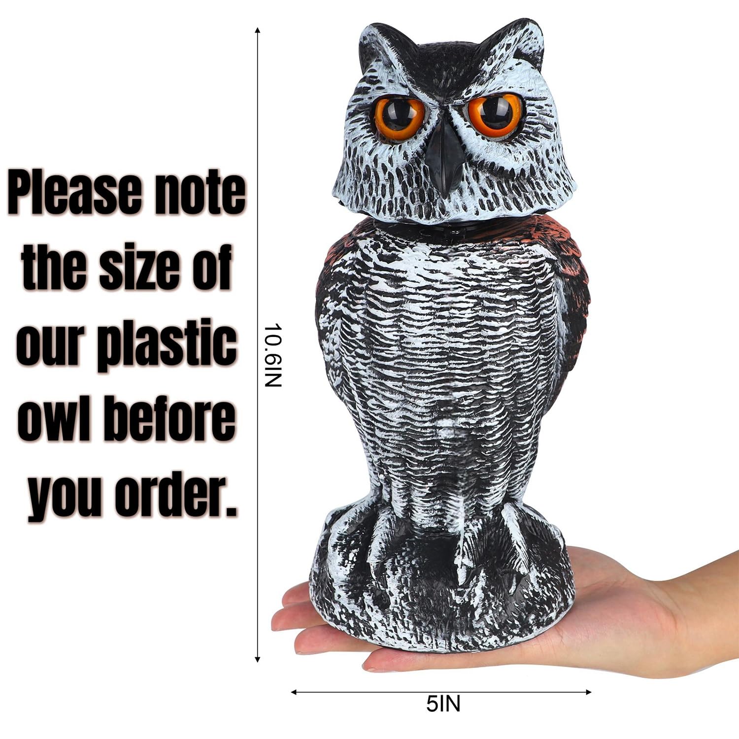 Hausse Horned Owl Decoy side view with rotating head