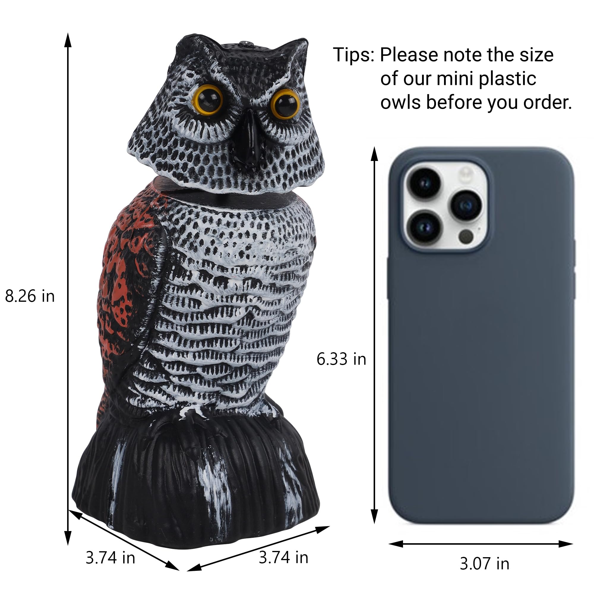 Hausse Mini Owl Decoy in garden setting