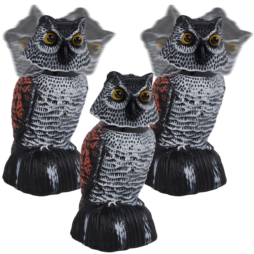 Hausse Mini Owl Decoy Sculpture set with three owls in black