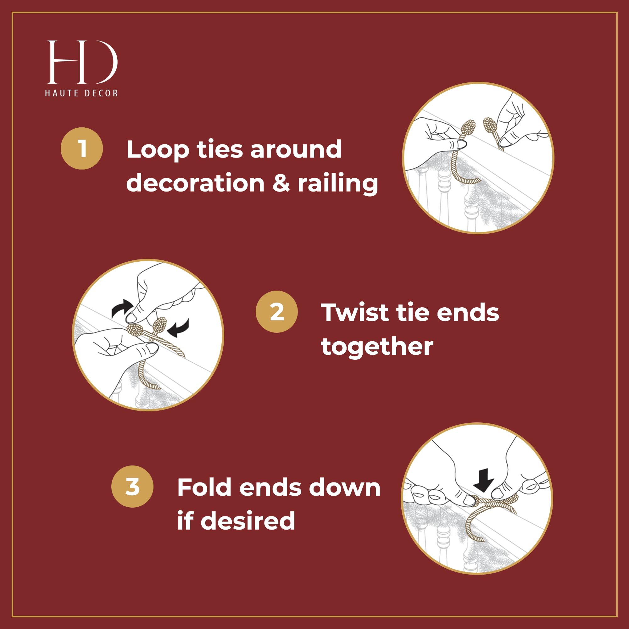 Haute Decor 16-inch twist ties for wreaths and lights