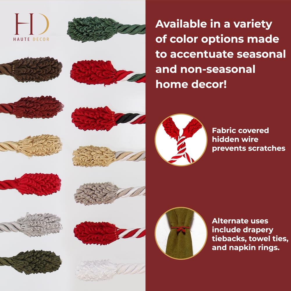 Haute Decor twist ties showing fabric-covered wire