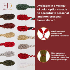 Haute Decor twist ties showing fabric-covered wire
