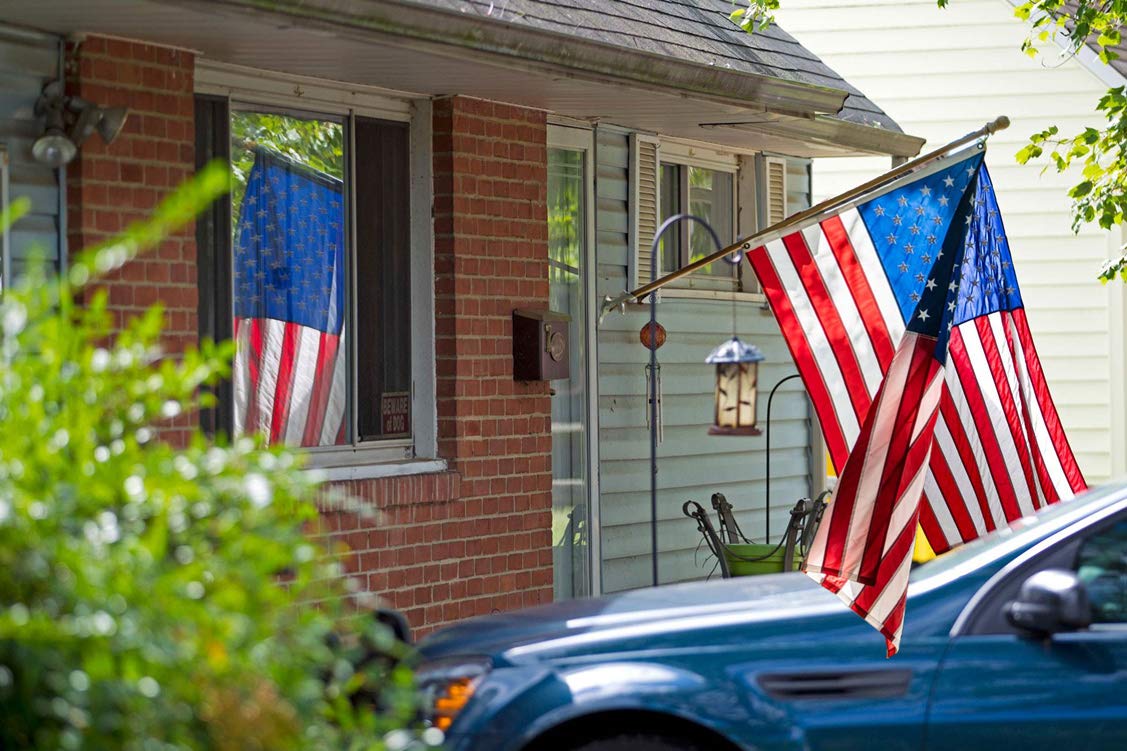 Hayodo Flag Pole Mounting Ring Clip in outdoor setting