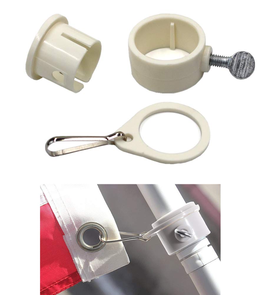 Hayodo Tangle Free Flag Pole Mounting Ring Clip, close-up of features