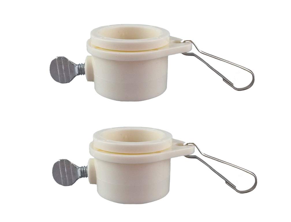 Hayodo Tangle Free Flag Pole Mounting Ring Clip - White, Front View