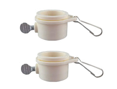 Hayodo Tangle Free Flag Pole Mounting Ring Clip - White, Front View