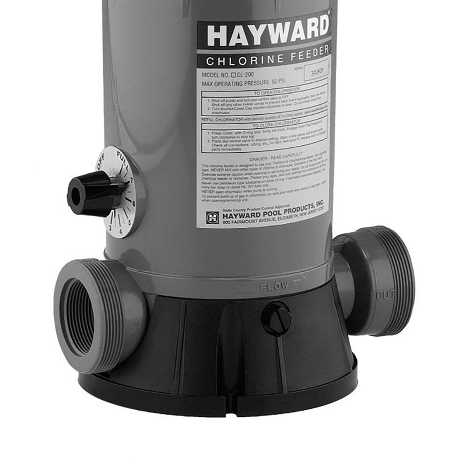Hayward CL2002S In-line Automatic Chemical Feeder side view