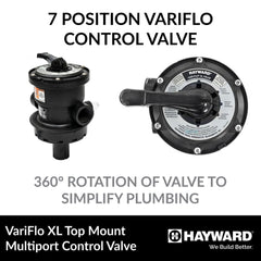 Hayward Vari-Flo valve with plumbing connections