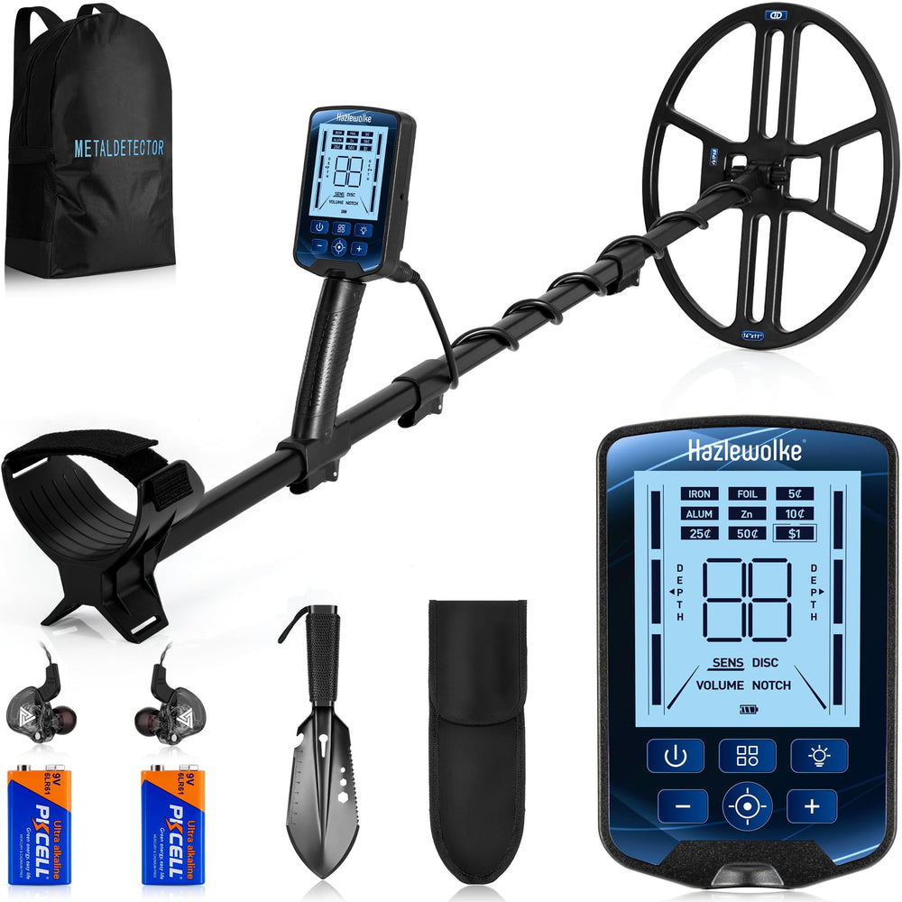 Hazlewolke 14'' Metal Detector with blue design and LCD display