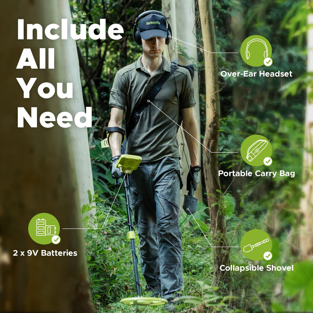 Hazlewolke Metal Detector with over-ear headset