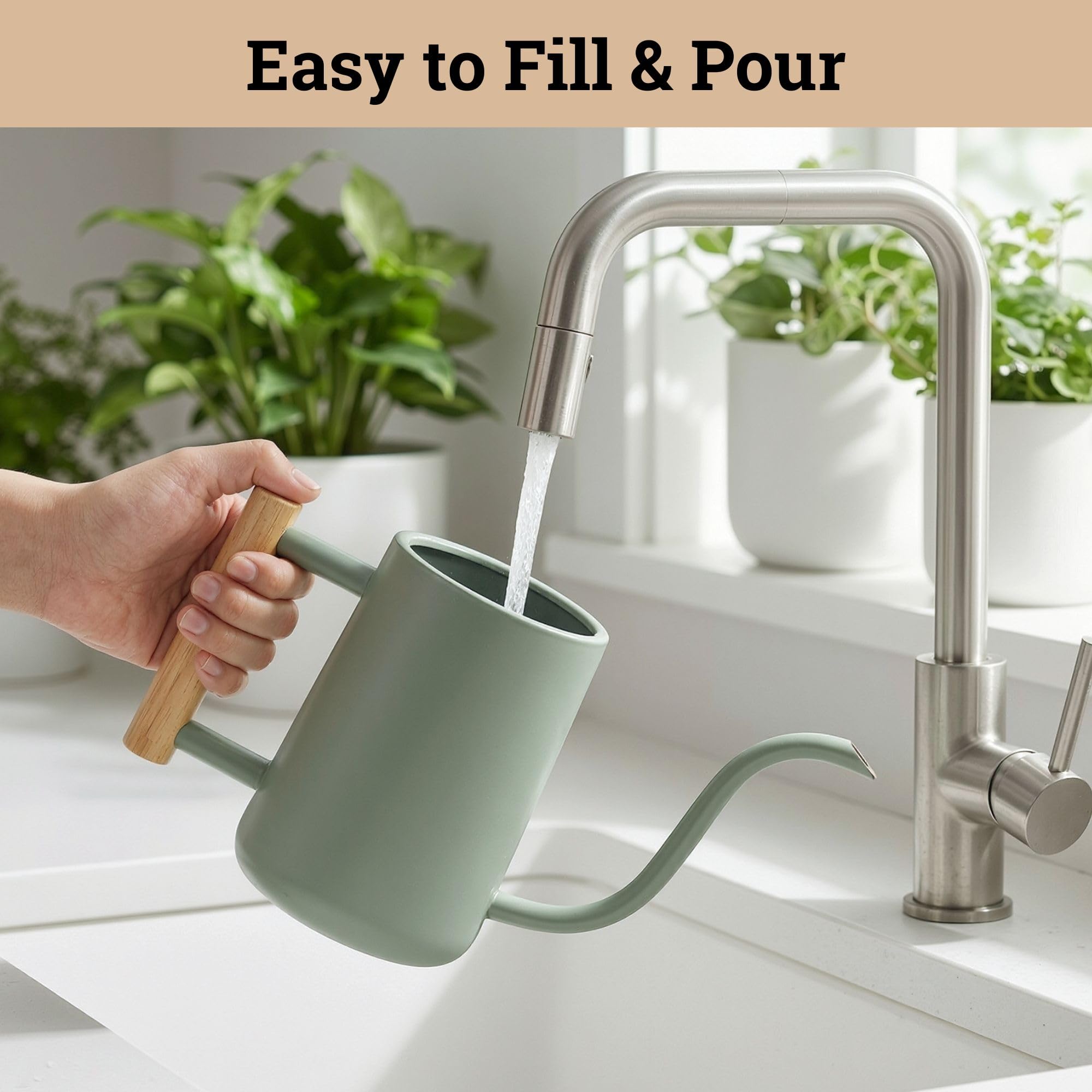HB Design Co. watering can with plants in background