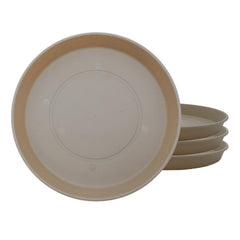 HC Companies 8.5 Inch Prima Round Plant Saucer front view, sandstone finish