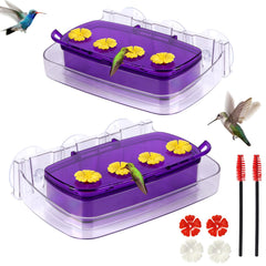 HCGADON 2 Pack Window Hummingbird Feeder with suction cups and flower ports