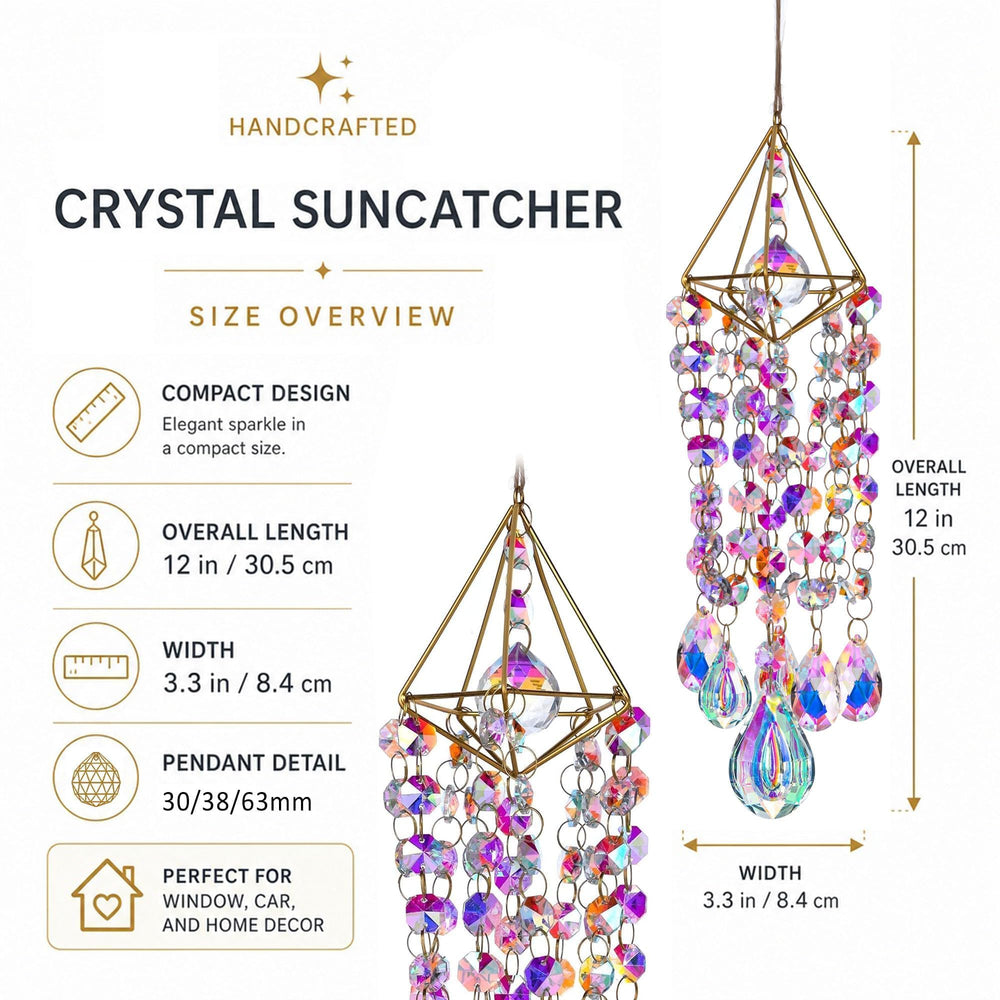HDCRYSTALGIFTS Crystal Suncatcher detailed view of K9 crystals