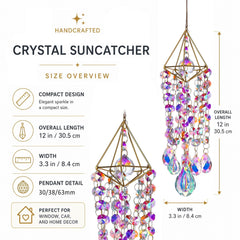 HDCRYSTALGIFTS Crystal Suncatcher detailed view of K9 crystals