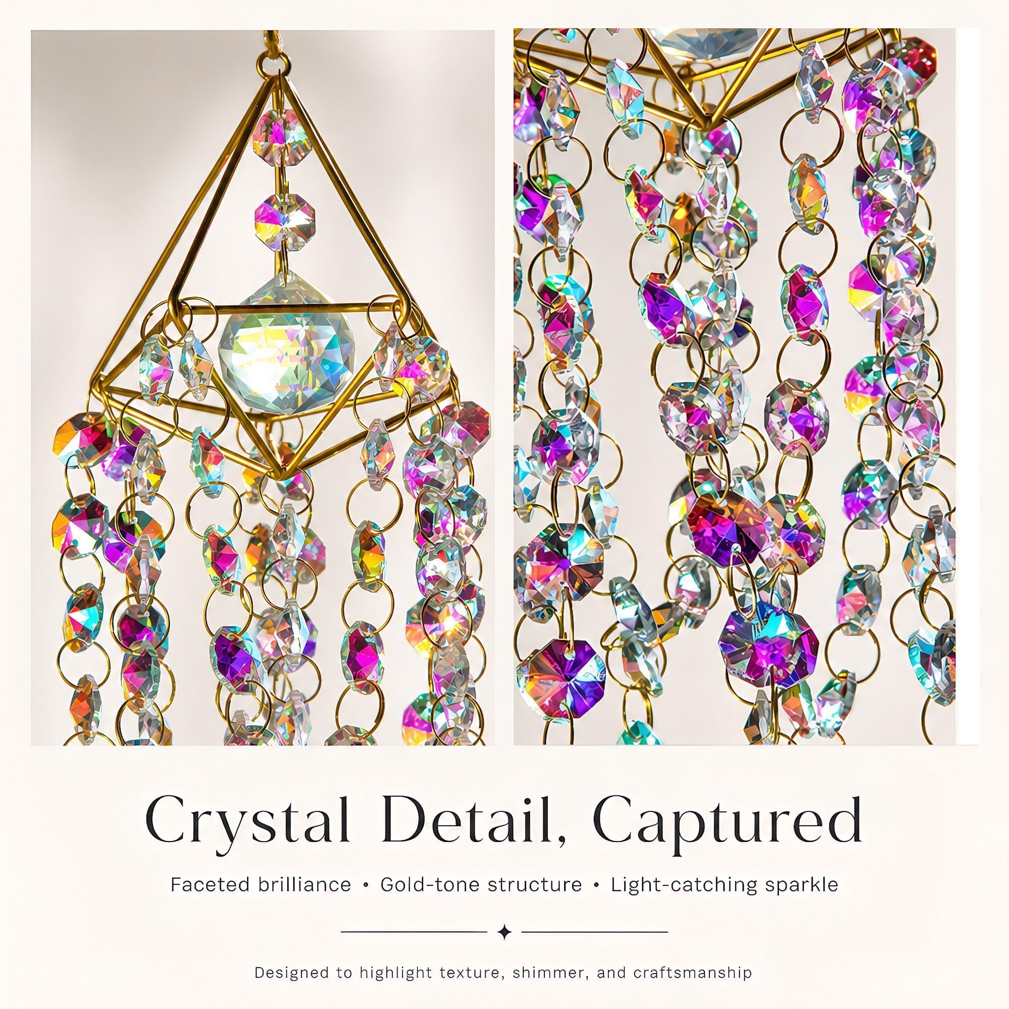 HDCRYSTALGIFTS Crystal Suncatcher displayed indoors with sunlight