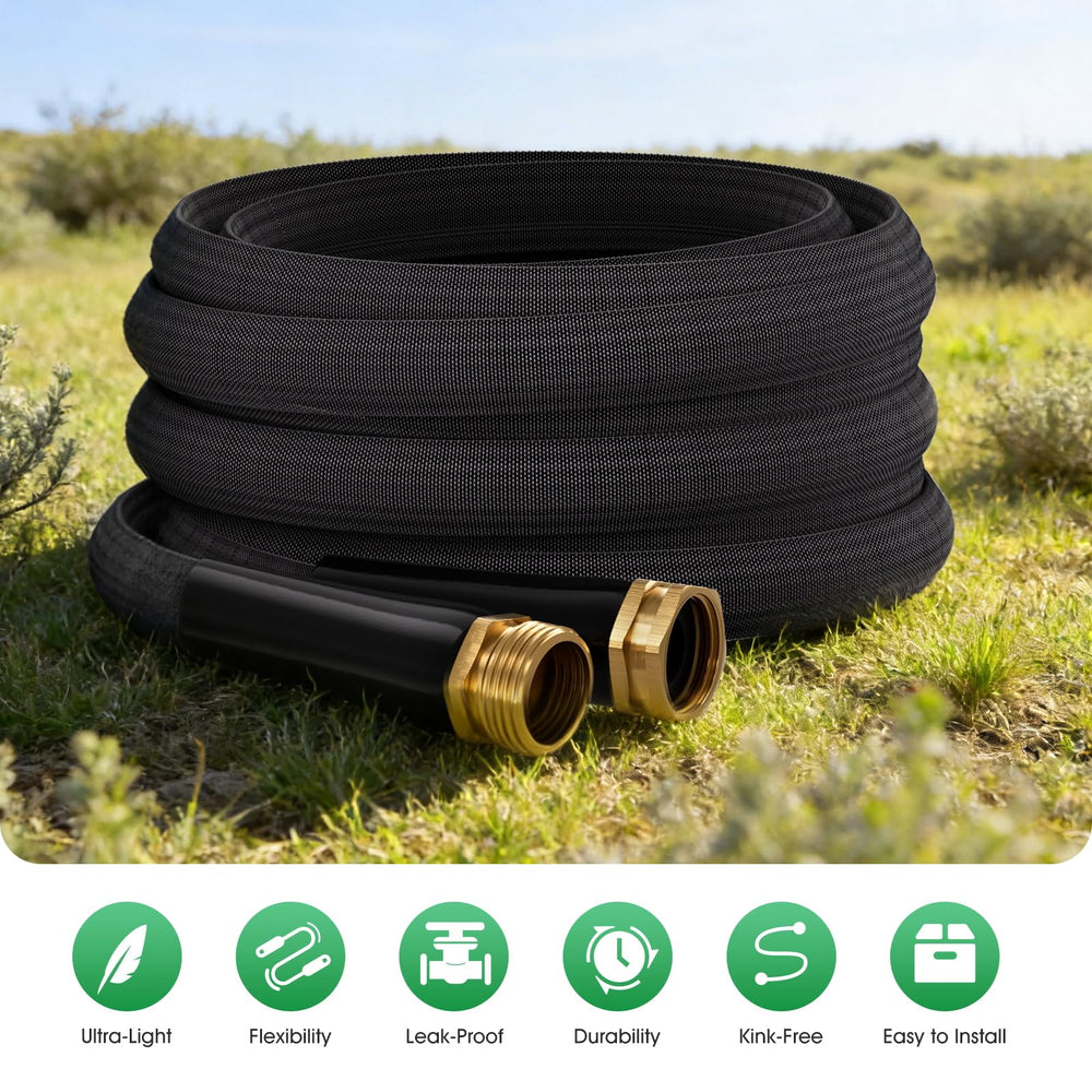 HDKing 100FT garden hose coiled for storage