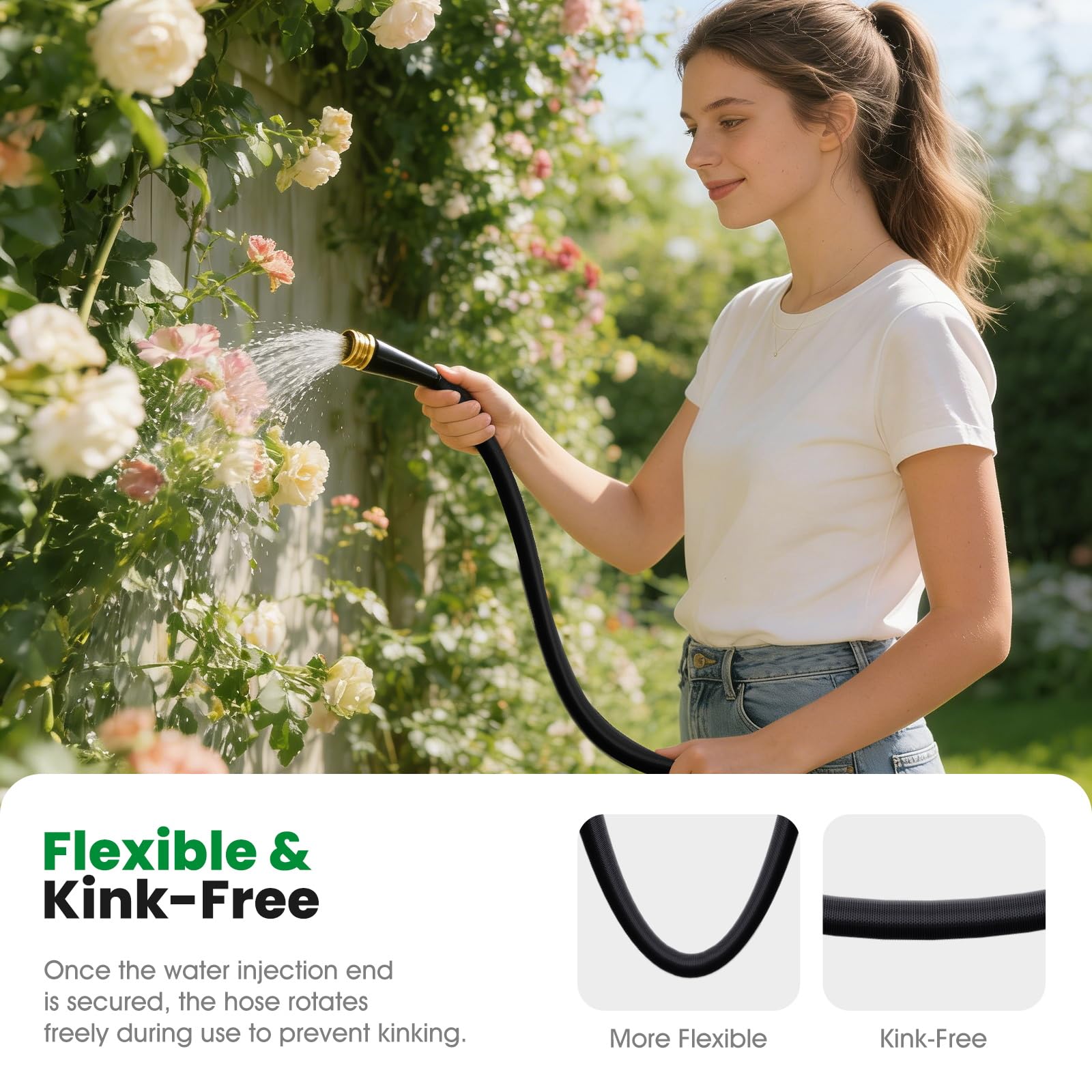 HDKing garden hose with connectors attached