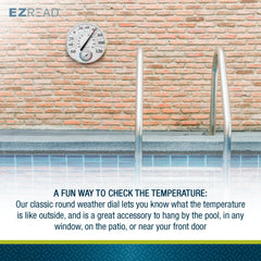 Headwind EZREAD Dial Thermometer mounted on a fence in a garden