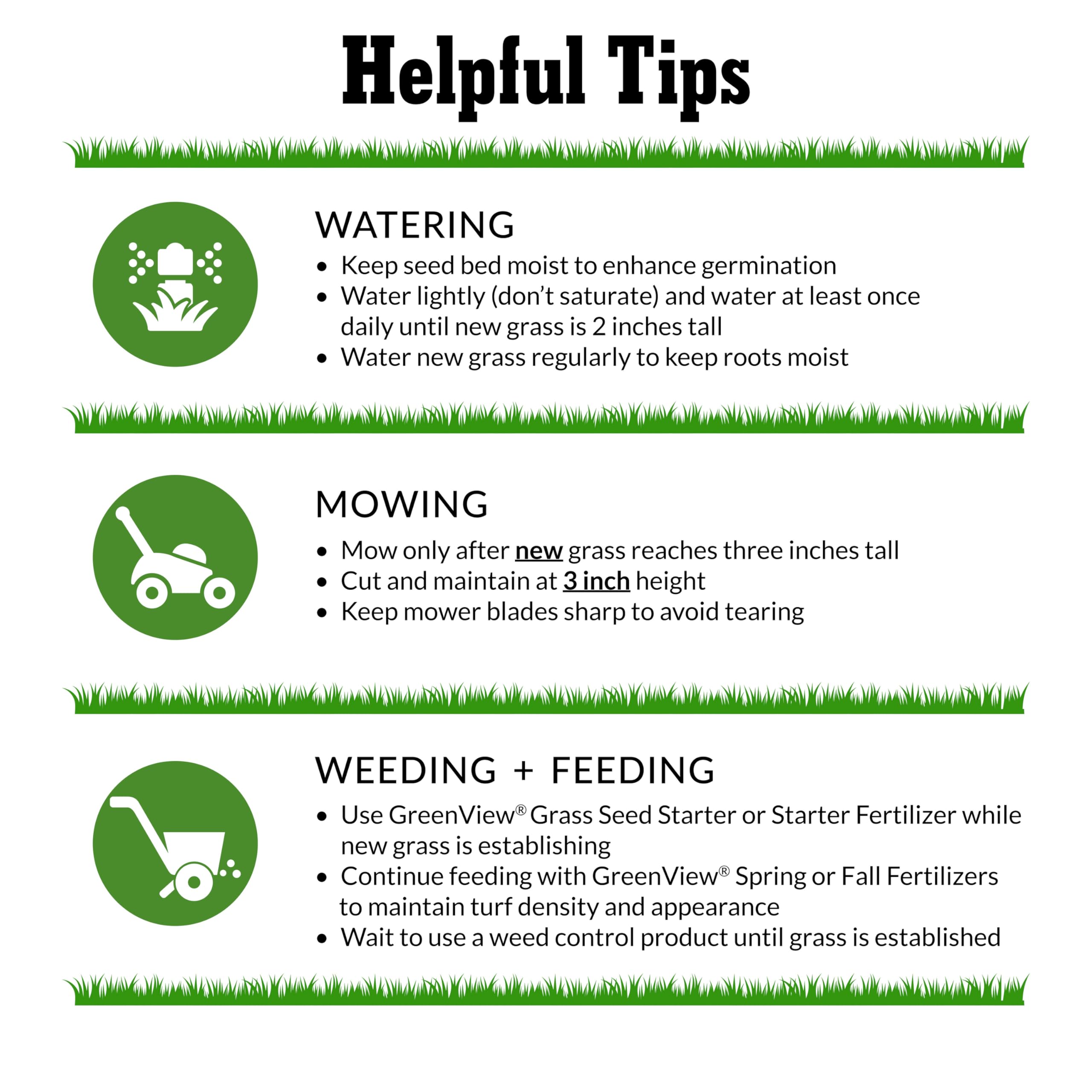 Healthy lawn grown from GreenView Pure Grass Seed