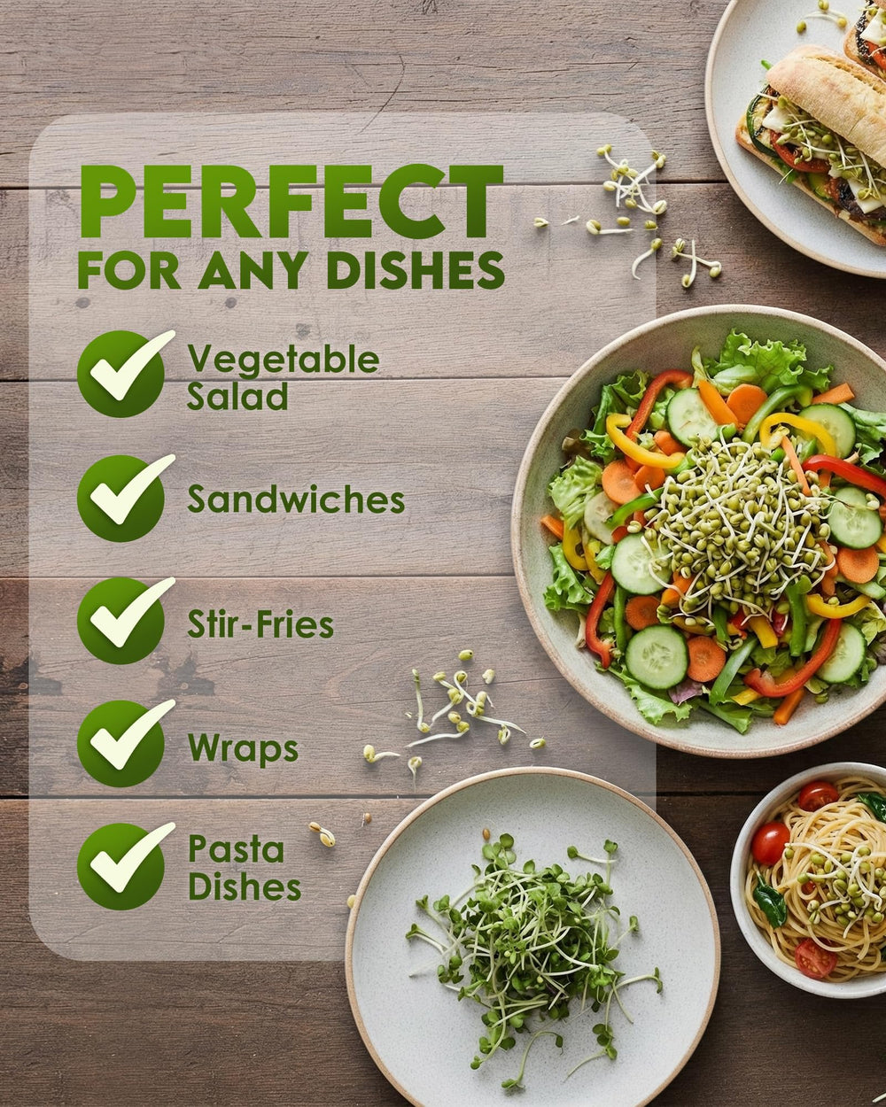 Healthy salad with mung bean sprouts