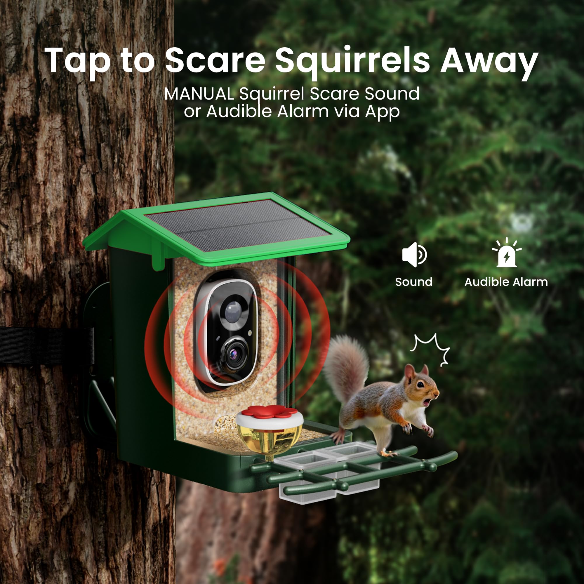 HEAPETS Bird Feeder with app interface on smartphone