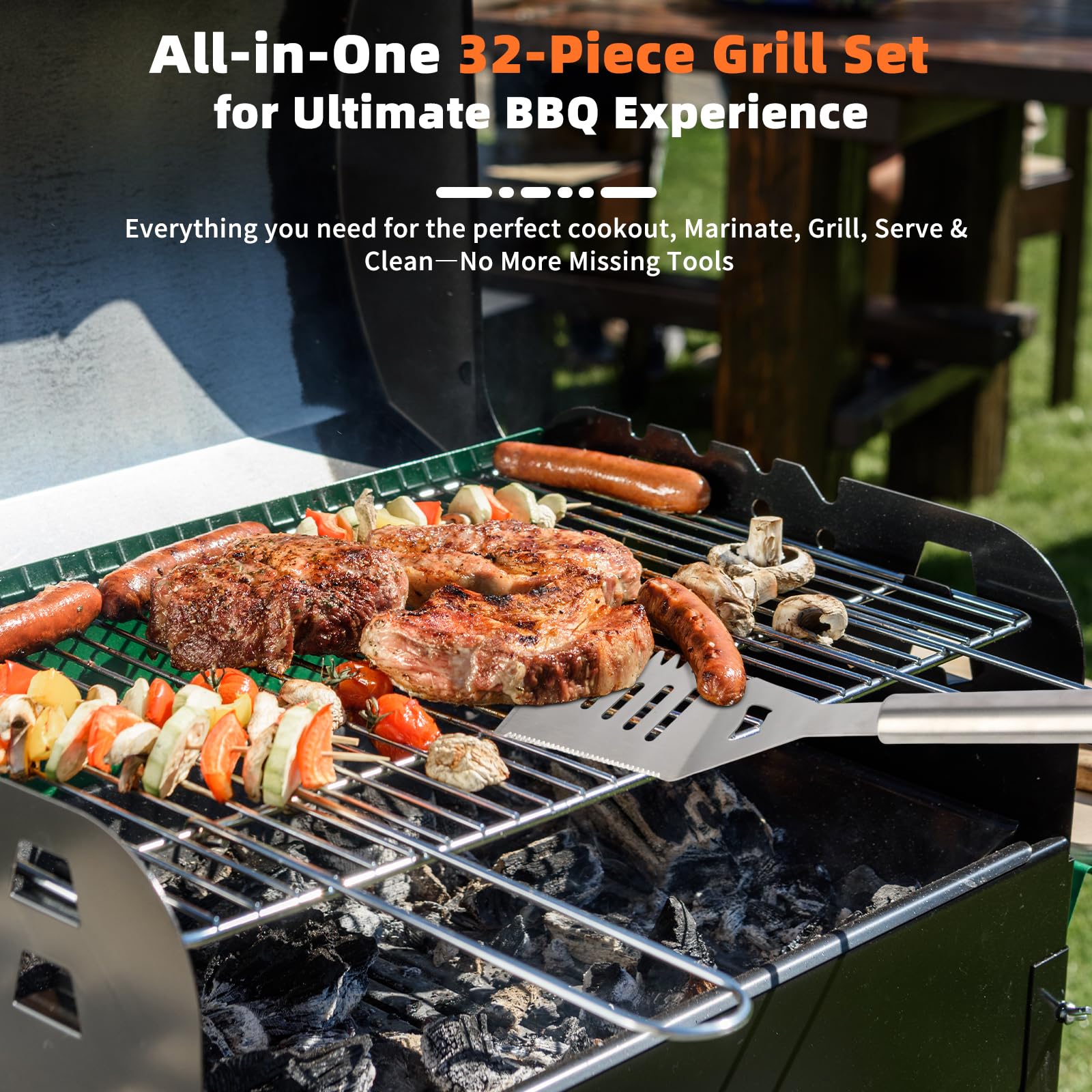 Heat-resistant gloves included in SINZUX BBQ tool set