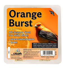 Heath Outdoor Products Orange Burst Suet Cake front view