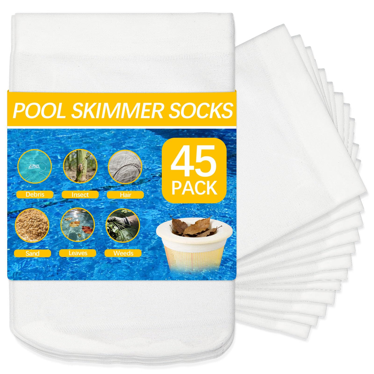 HeatPure Pool Skimmer Socks 45 Pack front view
