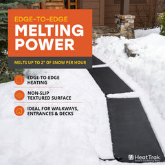 HeatTrak Heated Snow Melting Mat 20" x 60" black side view