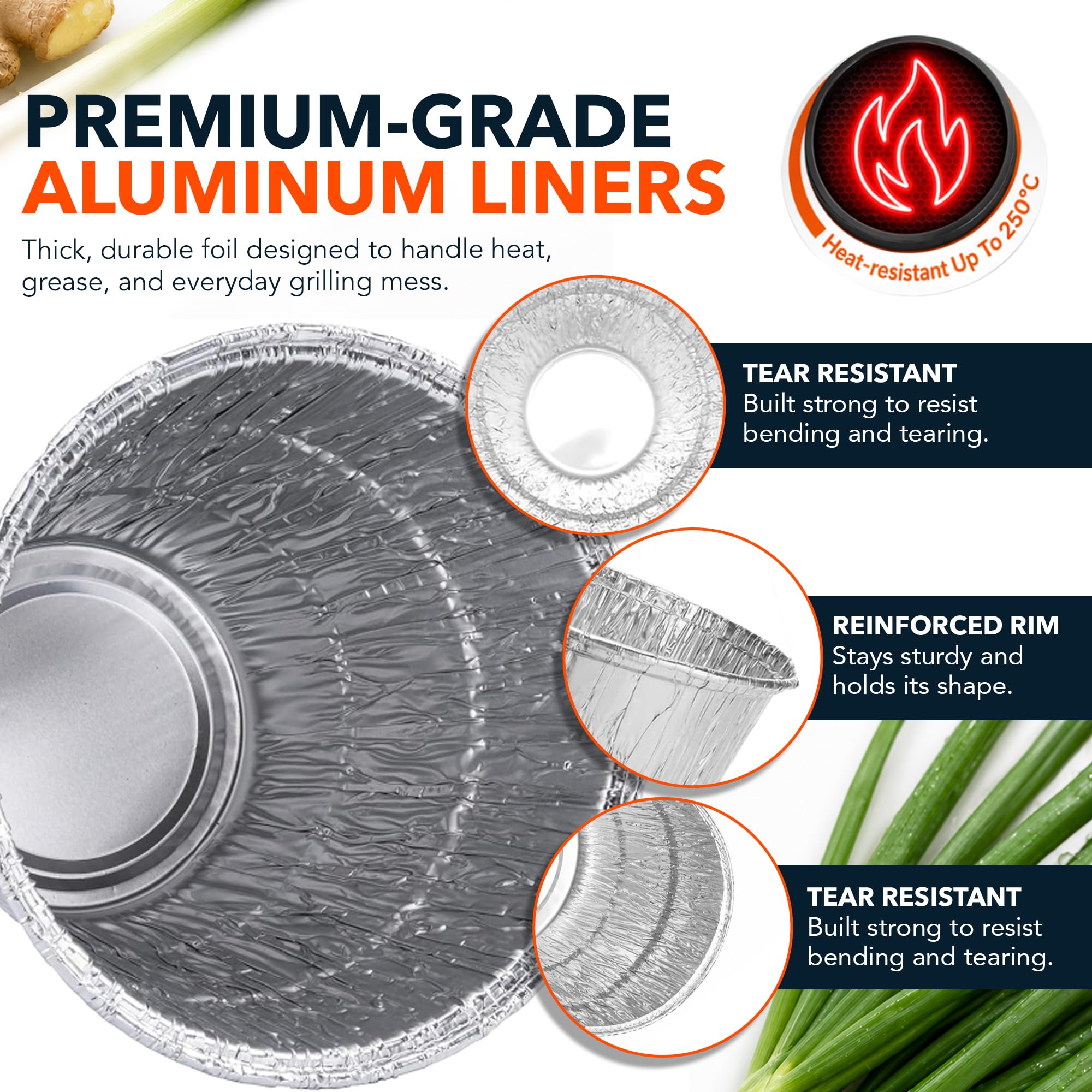 Heavy-duty aluminum grease bucket liners in pack