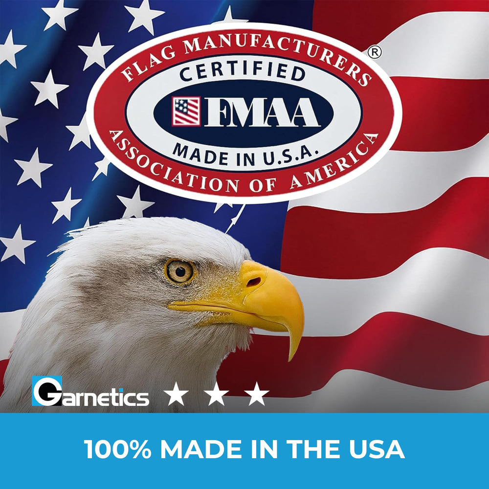 Heavy-duty brass grommets on Garnetics American Flag