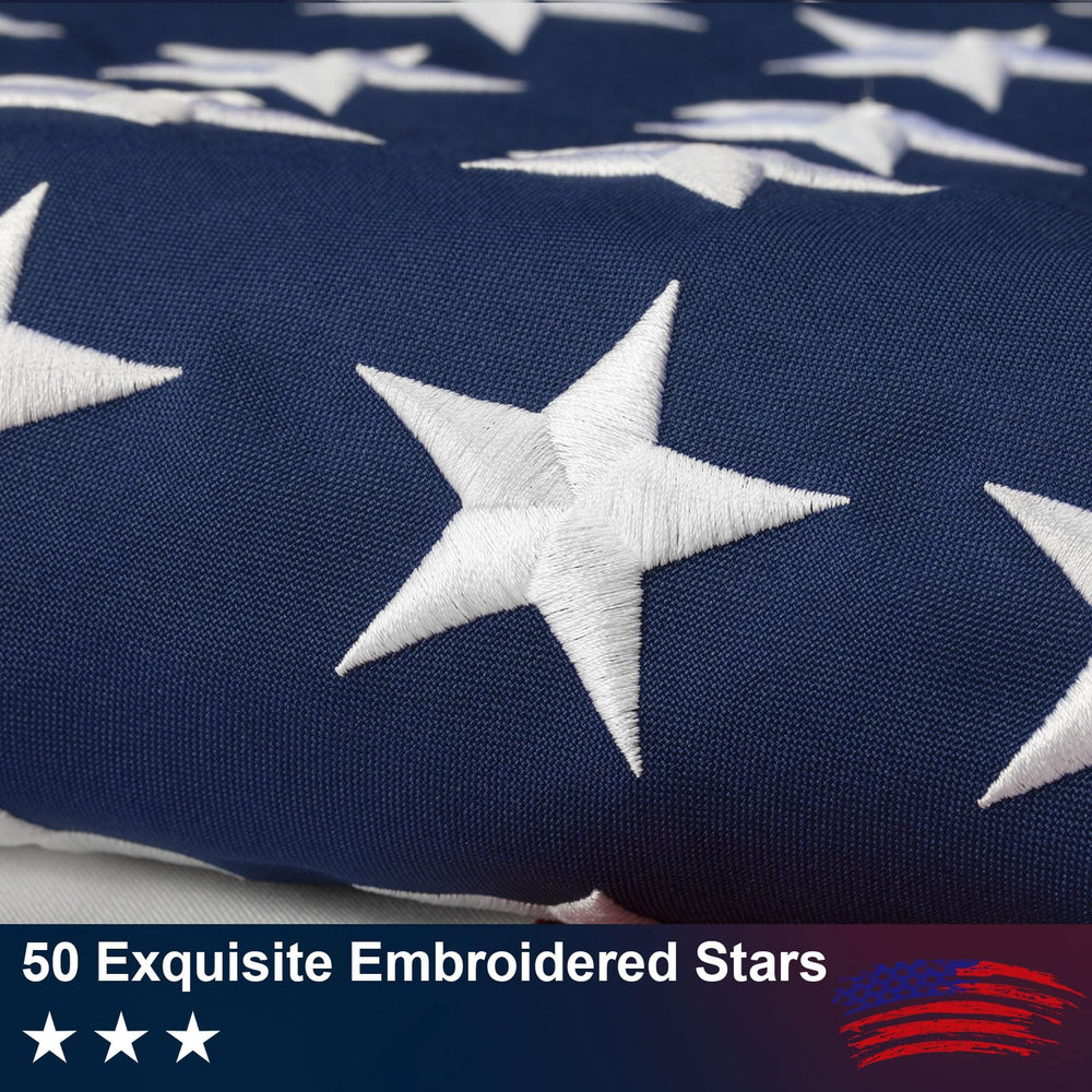 Heavy-duty brass grommets on Meryndou American Flag