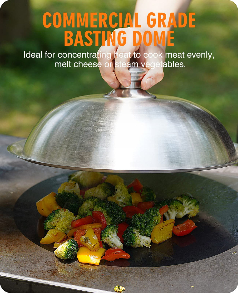 Heavy-duty cast iron grill press with wooden handle