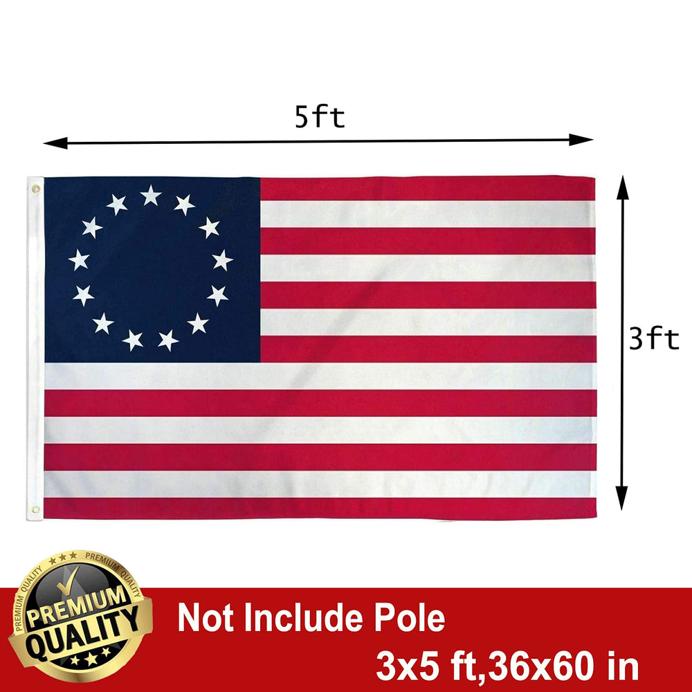 Heavy-duty fabric and grommets of the UTSANG Betsy Ross Flag