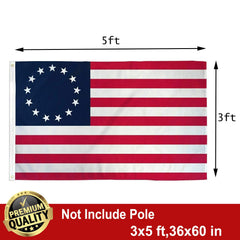 Heavy-duty fabric and grommets of the UTSANG Betsy Ross Flag