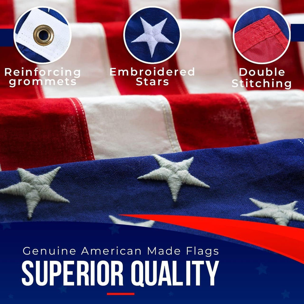 Heavy-duty nylon American Flag 3x5 with grommets and sleeve