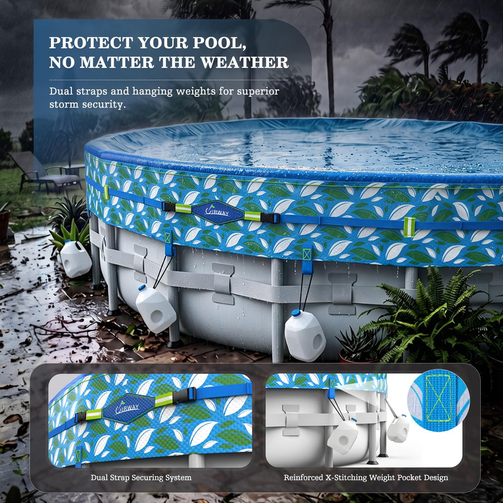 Heavy-duty PE material of UIRWAY winter pool cover