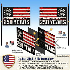 Heavy-duty polyester flag with brass grommet