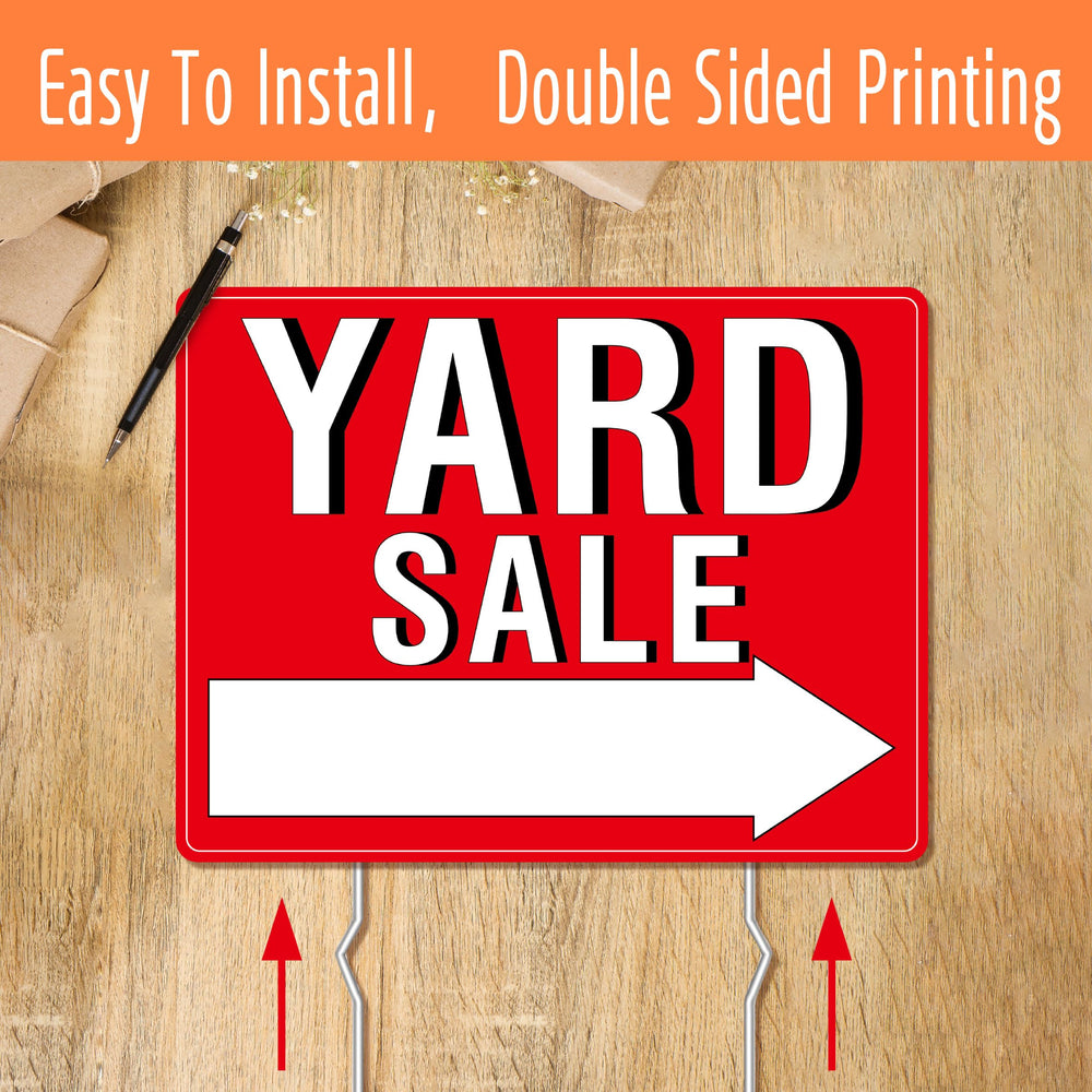 Hebayy yard sale sign set with metal stakes included