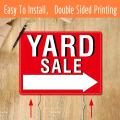 Hebayy yard sale sign set with metal stakes included