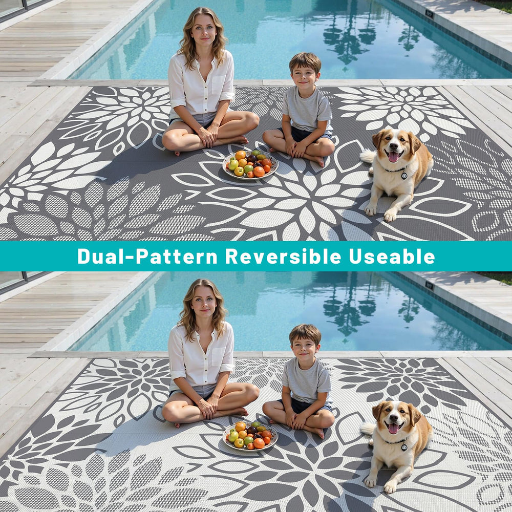HEBE 9'x12' outdoor rug being used at a beach picnic