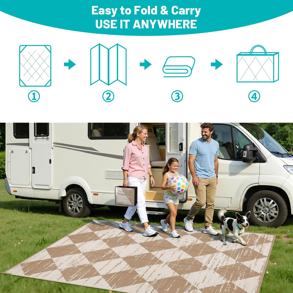 HEBE Outdoor Rug 5'x8' easy to clean surface close-up