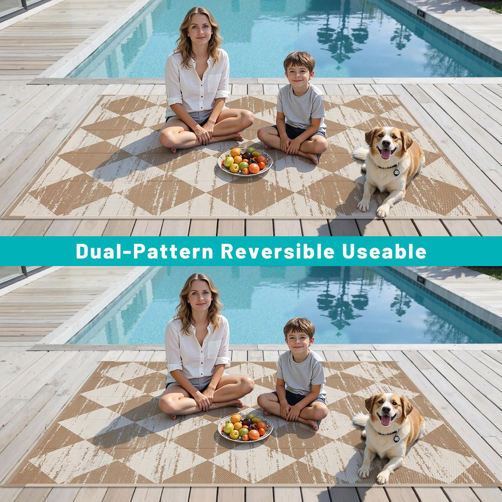 HEBE Outdoor Rug 5'x8' versatility in garden setting