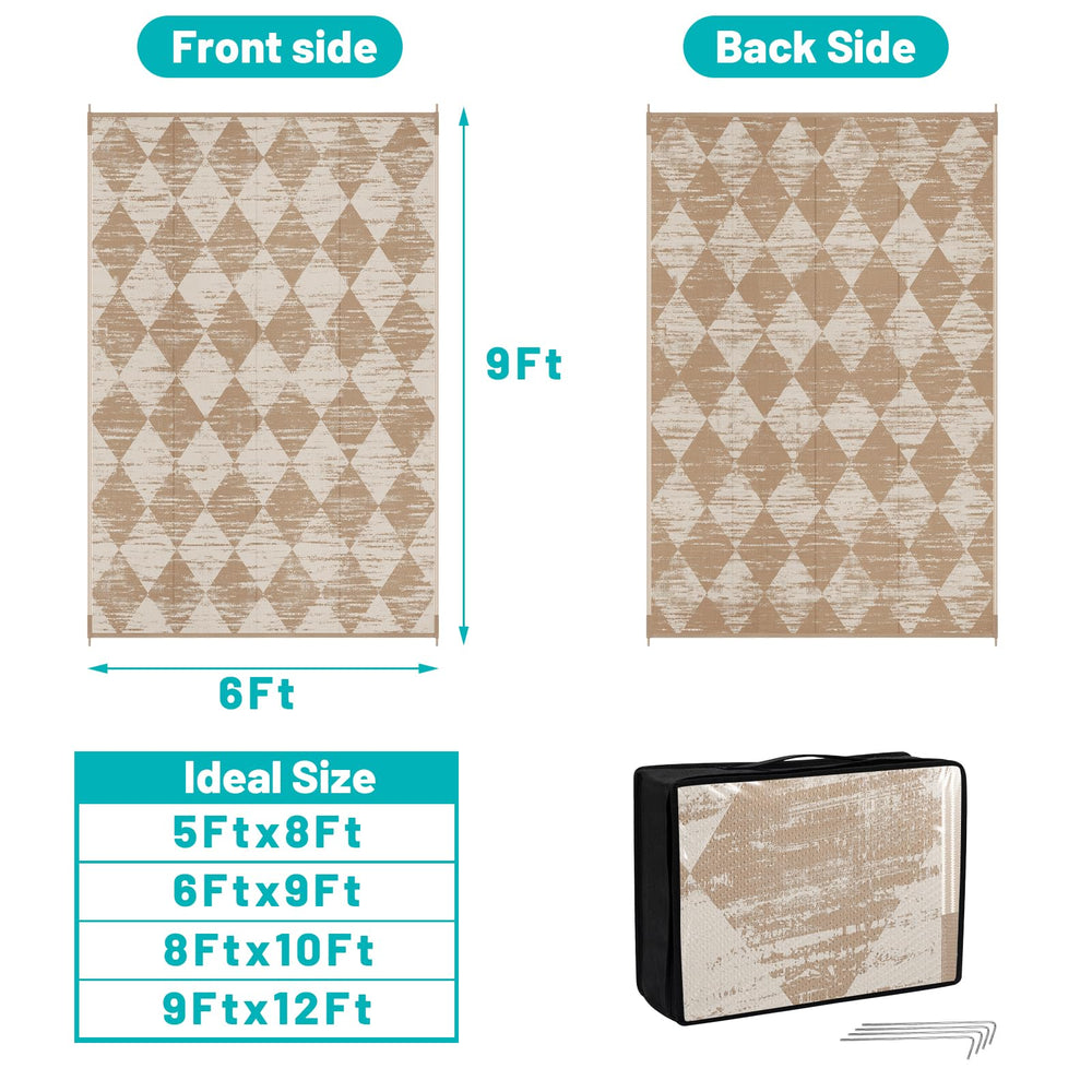 HEBE Outdoor Rug 6'x9' portable carrying case